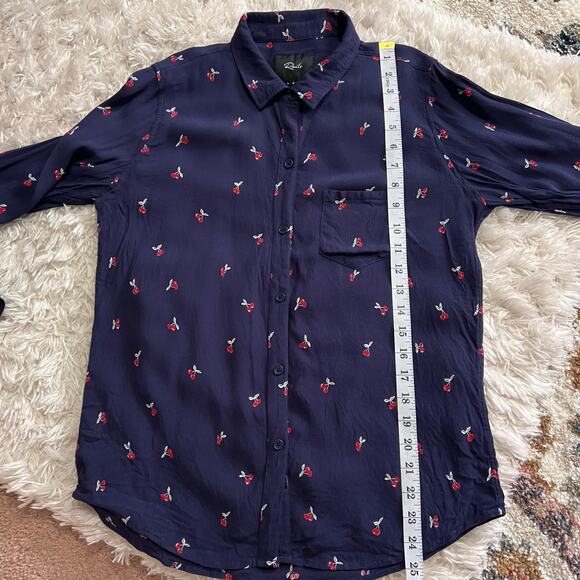 Rails Kate Navy Cherry Patterned Button Down Shirt Size S - Picture 8 of 8